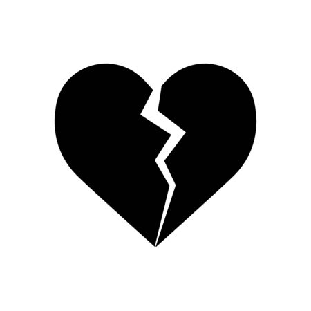 Broken heart icon flat vector template design trendyのイラスト素材