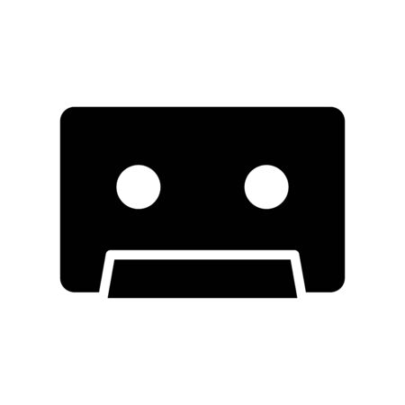 Cassette icon flat vector template design trendyのイラスト素材