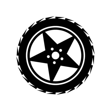 Tire icon flat vector template design trendyのイラスト素材