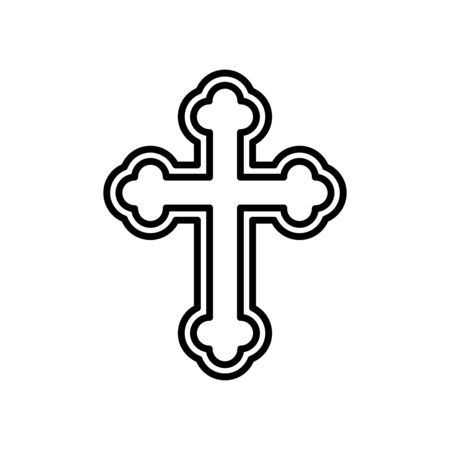 Christian cross icon flat vector template design trendyのイラスト素材