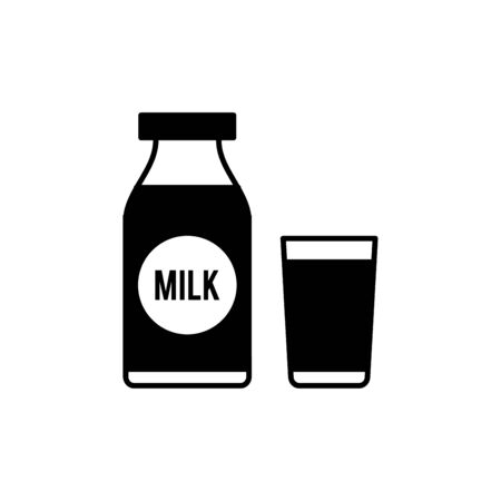Milk icon flat vector template design trendyのイラスト素材