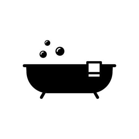 Bathtub icon flat vector template design trendyのイラスト素材