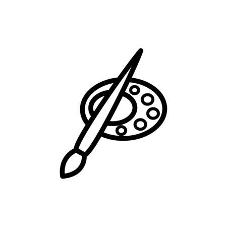 Paint brush icon flat vector template design trendyのイラスト素材