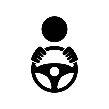 Steering wheel icon flat vector template design trendyのイラスト素材