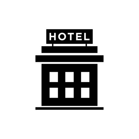 Hotel icon flat vector template design trendyのイラスト素材