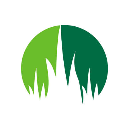 Grass icon, lawn care company logo, vector illustration.のイラスト素材