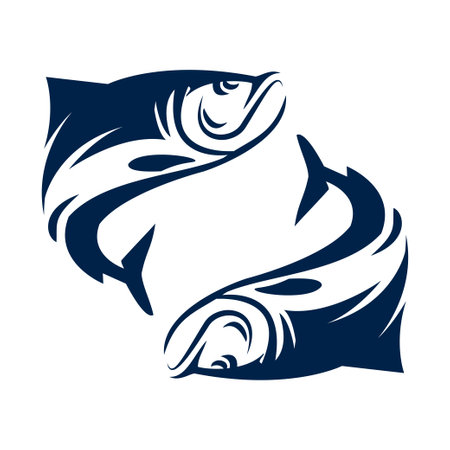 Fish icon logo company. isolated on white background.のイラスト素材