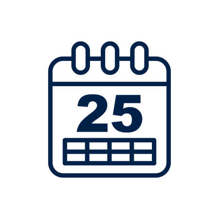 Calendar 25 icon logo template isolated on white background.のイラスト素材