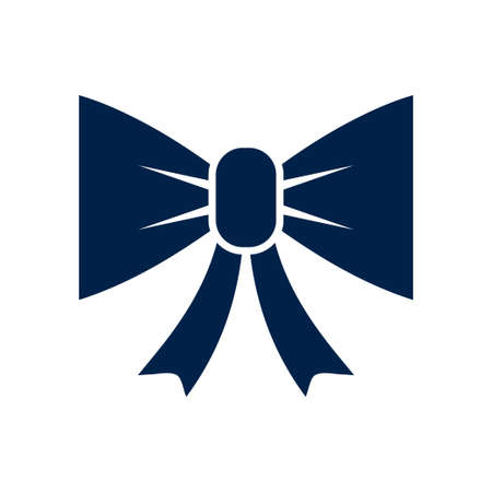 Bow ribbon icon logo template isolated on white background.のイラスト素材