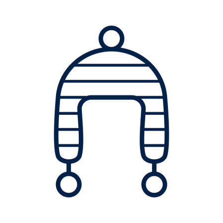 Winter hat (chullo) icon logo template isolated on white background.のイラスト素材