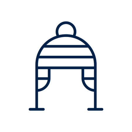 Winter hat (chullo) icon logo template isolated on white background.のイラスト素材
