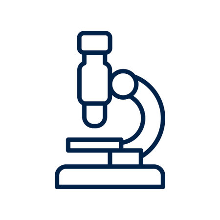 Microscope icon logo template isolated on white background.のイラスト素材