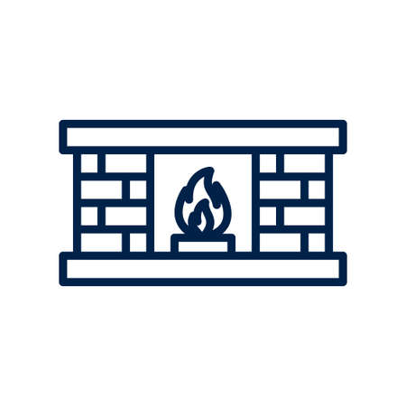 Fireplace icon logo template isolated on white background.のイラスト素材