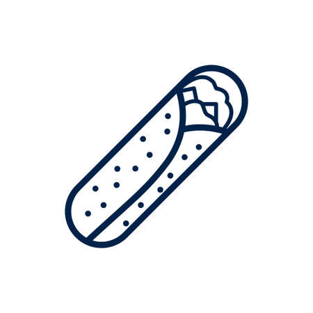 Burrito icon logo template isolated on white background.のイラスト素材