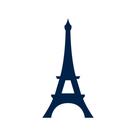 Eiffel tower icon logo template isolated on white background.のイラスト素材