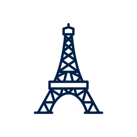 Eiffel tower icon logo template isolated on white background.のイラスト素材