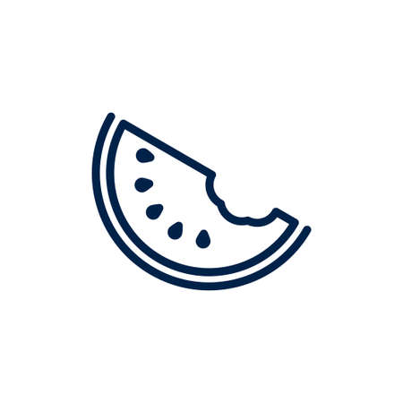 Watermelon fruit icon, vector isolated melon symbol isolated on white background.のイラスト素材