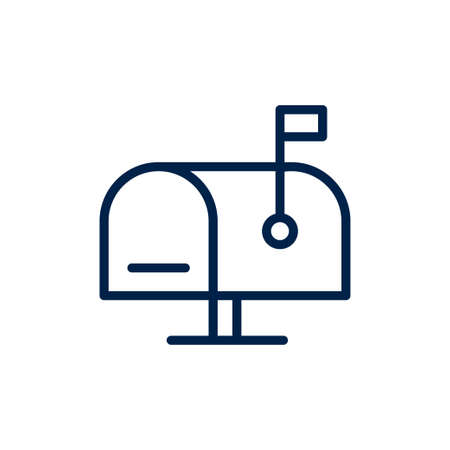 Mailbox postal icon vector illustration template isolated on white background.のイラスト素材