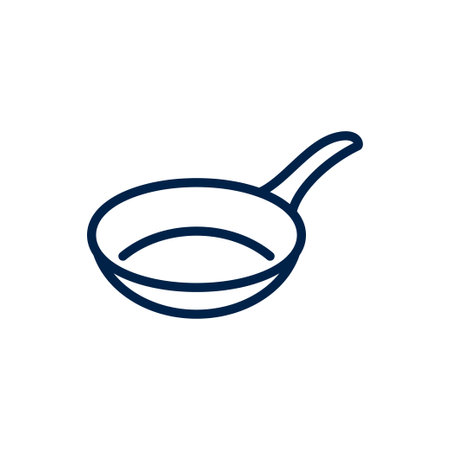 Frying pan icon vector logo template on white background.のイラスト素材