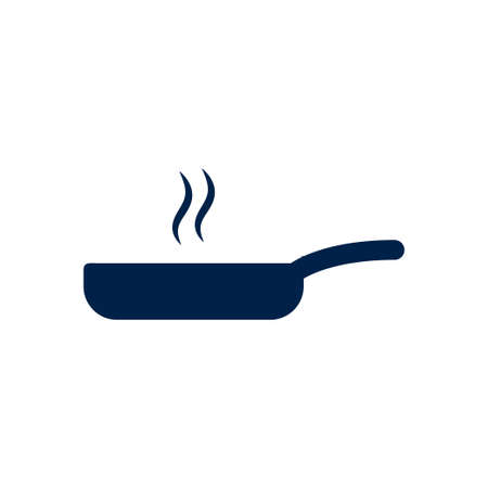 Frying pan icon vector logo template on white background.のイラスト素材