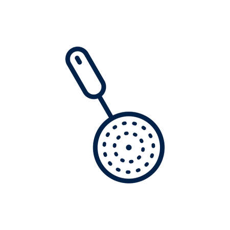 Skimmer icon. Slotted Spoon pictogram isolated on white, color, transparent background. Vector icon shape. Skimmer simple symbol sign of utensil.のイラスト素材