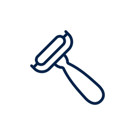 Peeler icon, sign of kitchen utensils. Cookware pictogram isolated on white color, transparent background. Vector icon shape. Peeler simple symbol closeup.のイラスト素材