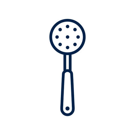 Skimmer icon. Slotted Spoon pictogram isolated on white, color, transparent background. Vector icon shape. Skimmer simple symbol sign of utensil.のイラスト素材