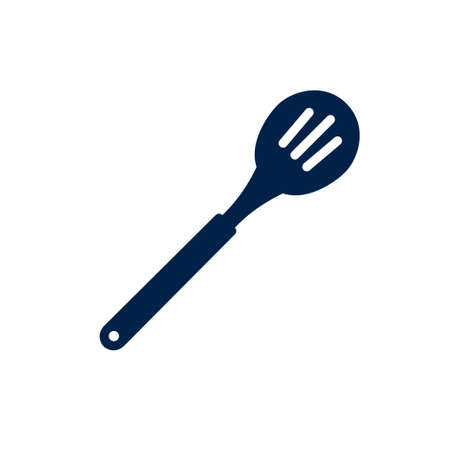 Skimmer icon. Slotted Spoon pictogram isolated on white, color, transparent background. Vector icon shape. Skimmer simple symbol sign of utensil.のイラスト素材