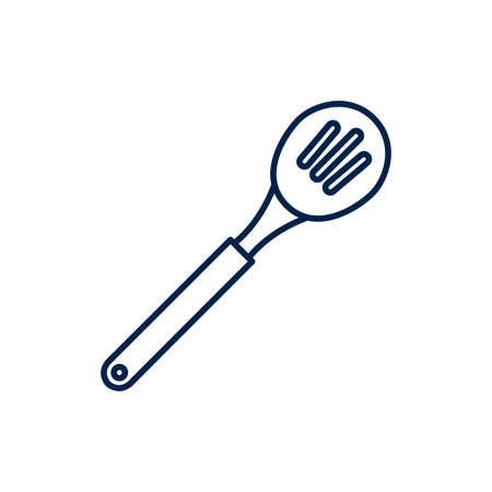 Skimmer icon. Slotted Spoon pictogram isolated on white, color, transparent background. Vector icon shape. Skimmer simple symbol sign of utensil.のイラスト素材