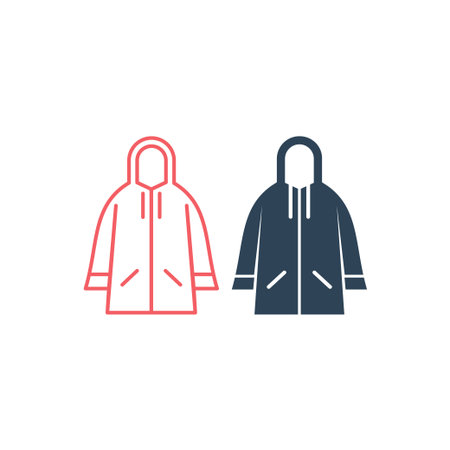 Raincoat vector illustration icons setのイラスト素材