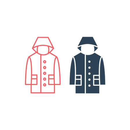 Raincoat vector illustration icons setのイラスト素材