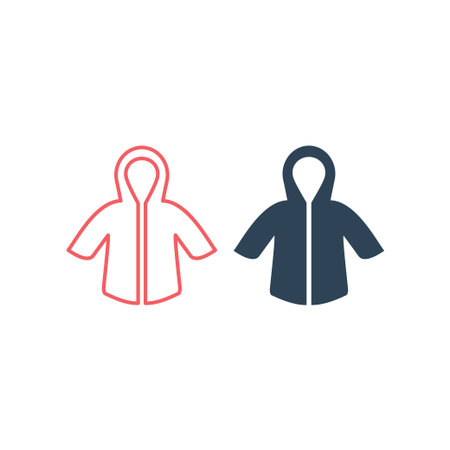 Raincoat vector illustration icons setのイラスト素材