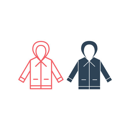 Raincoat vector illustration icons setのイラスト素材