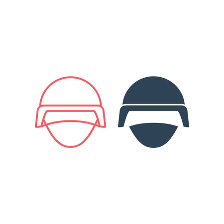 Police Helmet vector illustration icons setのイラスト素材