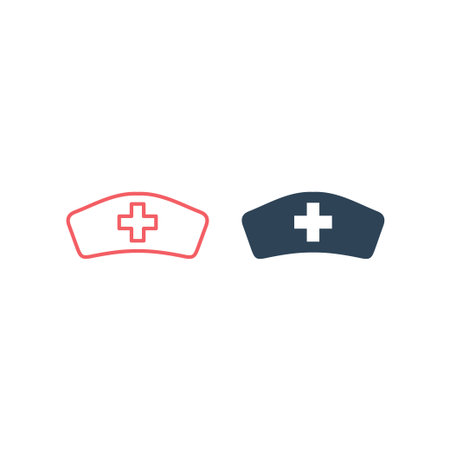 Nurse cap vector illustration icons setのイラスト素材
