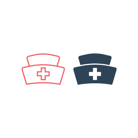 Nurse cap vector illustration icons setのイラスト素材