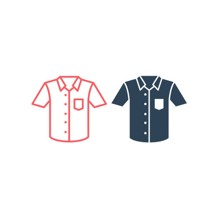 Short sleeve shirt vector illustration icons setのイラスト素材