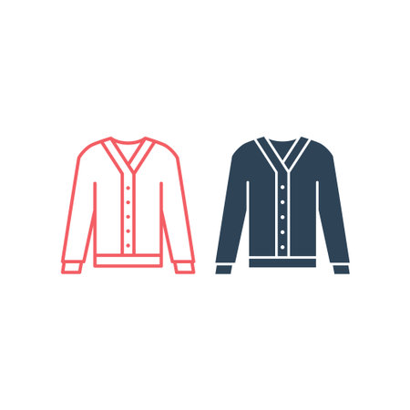 Cardigan vector illustration icons setのイラスト素材