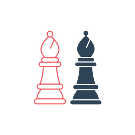 Bishop chess piece vector illustration icons setのイラスト素材