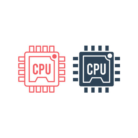 Processor vector illustration icons set