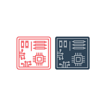 Motherboard vector illustration icons set