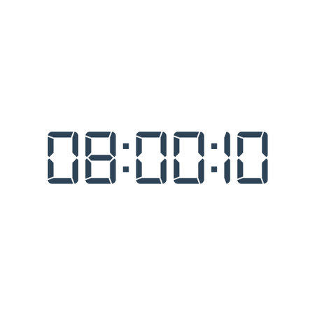 LED digital clock number for counter or calculator mockup design