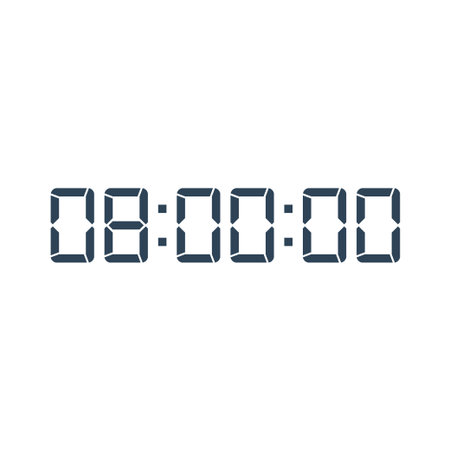 LED digital clock number for counter or calculator mockup design