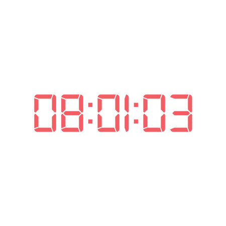 LED digital clock number for counter or calculator mockup design