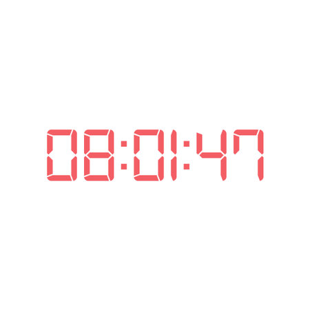 LED digital clock number for counter or calculator mockup design