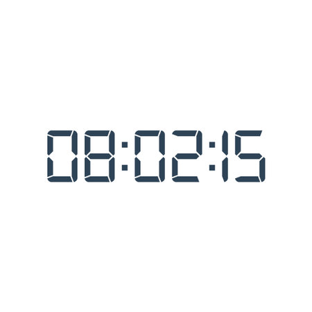 LED digital clock number for counter or calculator mockup design