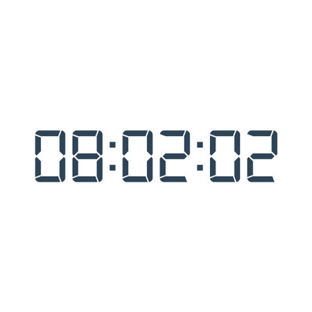 LED digital clock number for counter or calculator mockup design