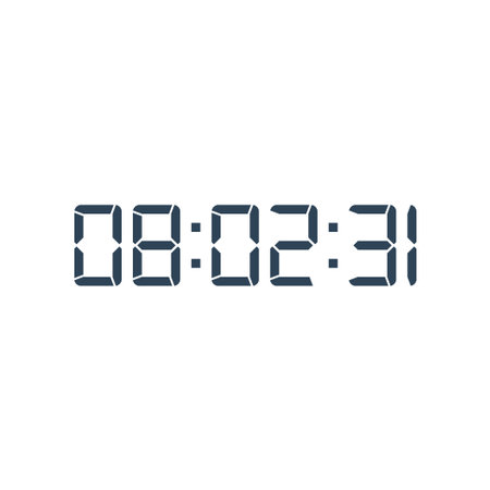 LED digital clock number for counter or calculator mockup design