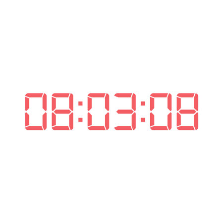 LED digital clock number for counter or calculator mockup design