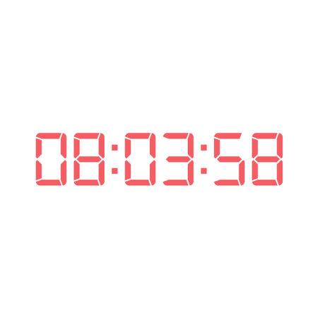 LED digital clock number for counter or calculator mockup design